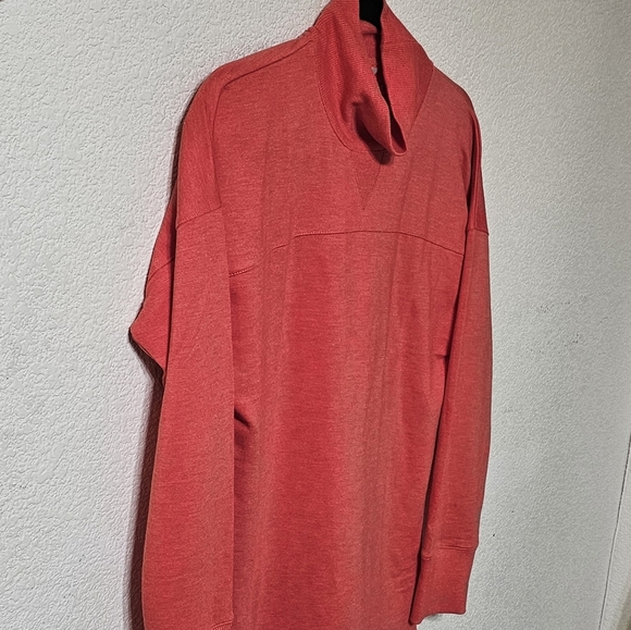 LL Bean Sweater Womens S SoftFlex Mock Neck Stretch Pullover Top Coral Red - Picture 3 of 10